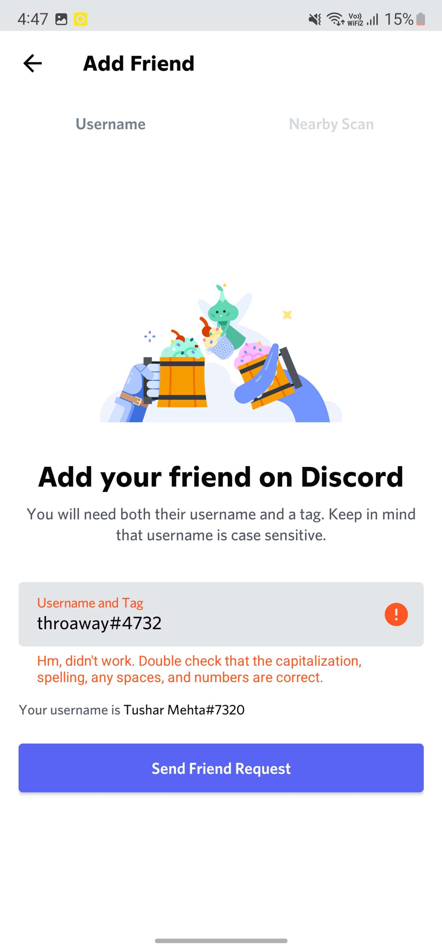 How to add someone as a friend if their username is censored on
