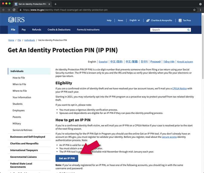 How to Get an Identity Protection PIN From the IRS